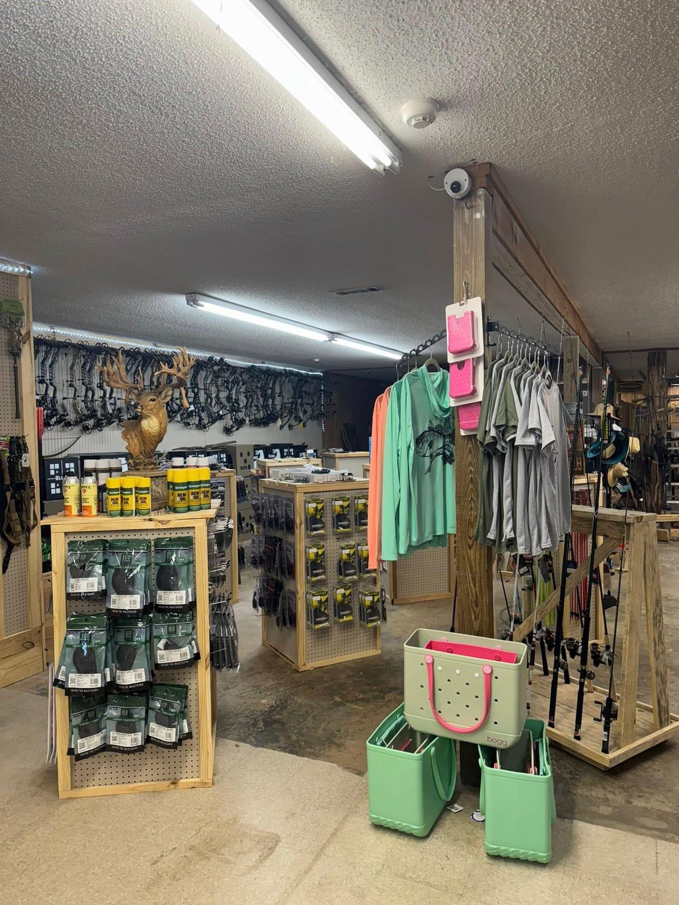 Hunting apparel, archery gear and accessories inside the store